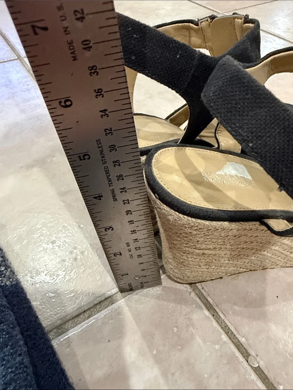 Michael Kors Black Zip-Front Espadrille Wedge Sandals size 8.5 @@@
